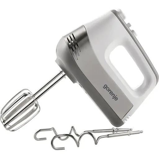 Gorenje Міксер ручний 500 Вт насадки-4 винчики, турборежим, білий-нерж