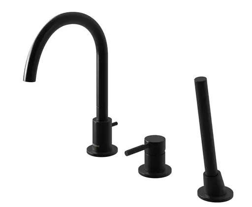 Смеситель для ванны Kohlman Roxin Black на борт ванны QB241RB Черный матовый - фото 1