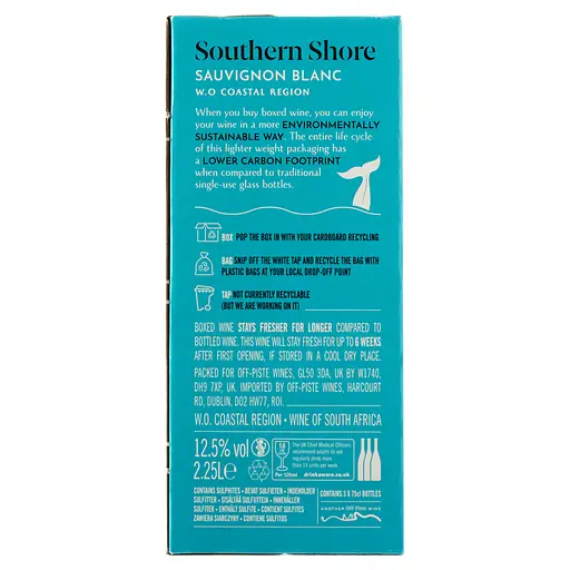 Вино Southern Shore Sauvignon Blanc Bag-in-Box, біле, сухе, 2,25 л (915882) - фото 2