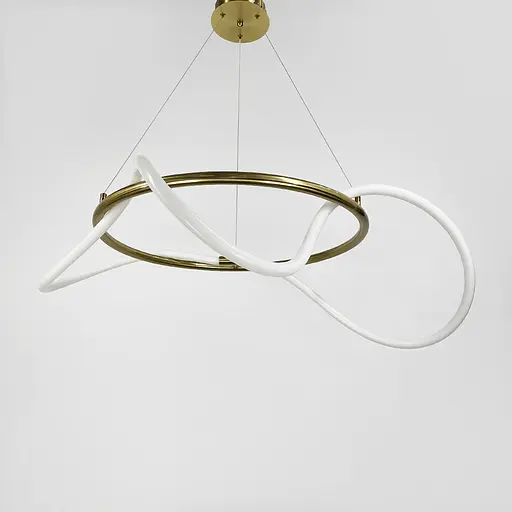 Латунная кольцевая люстра с гибкой LED лентой Ø95 см (кольцо 60 см) | Ст. JU 22N-600 AB | Line F - фото 6