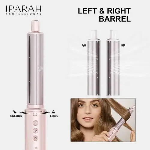 Фен-стайлер IPARAH P-505G PINK мультистайлер 5-в-1 с насадками для укладки и завивки, 3 скорости и 3 температурных режима - фото 3