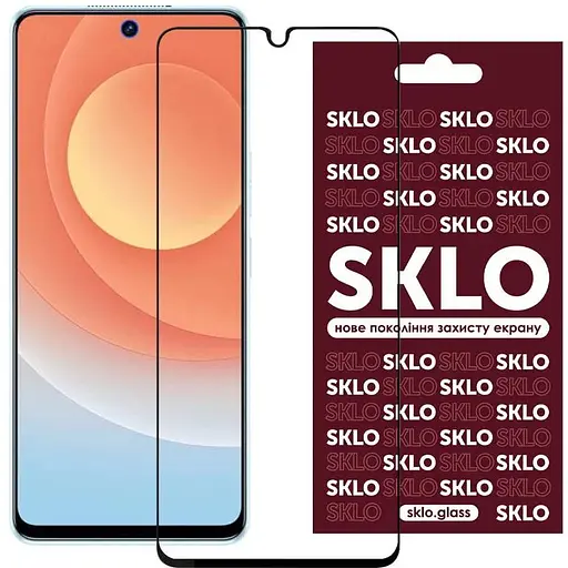 Захисне скло SKLO 3D для Tecno Pop 5 LTE Чорний