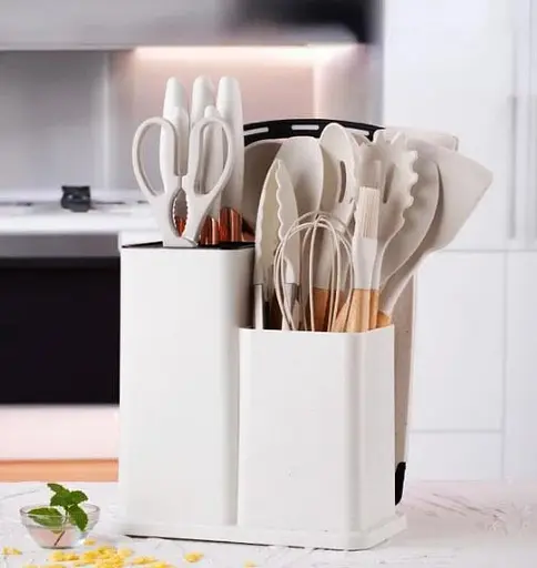 Набір кухонного приладдя A-plus Kitchenware Set з дощечкою Білий - фото 4