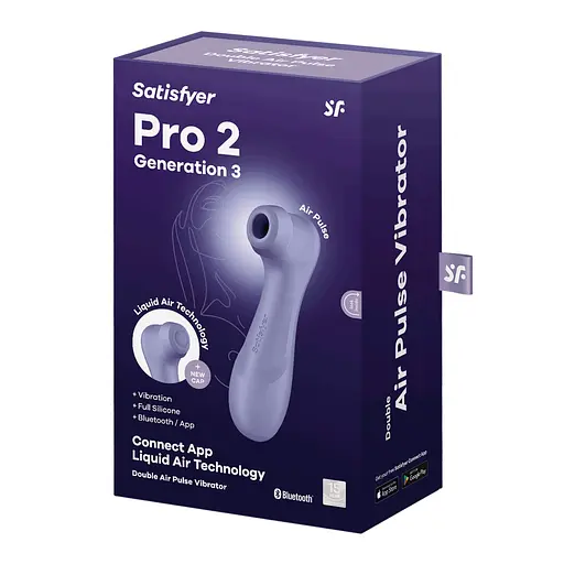 Вакуумний стимулятор клітора з вібрацією Satisfyer Pro 2 Generation 3 Connect App фіолетовий - фото 5