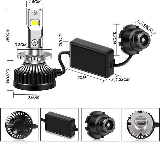 Светодиодные ксеноновые лампы TECTICO D2S, 70 Вт, 6000 К, ледяной белый, супер яркий - фото 5