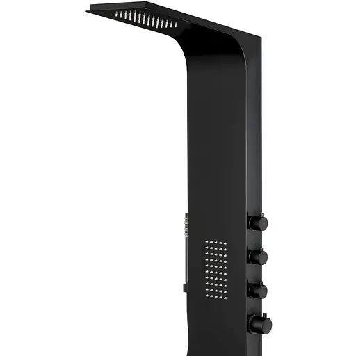 Душова панель Corsan Duo black LED з термостатом A777TBLLED, Чорний матовий - фото 1