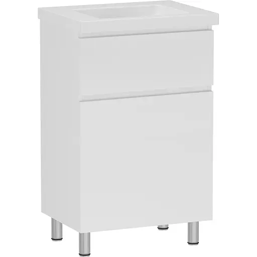 Тумба для підлоги RJ Flora-XO з умивальником Moduo K116-009 50 см Білий RJFU073-0150WHSET(RJFU073-0150WH + K116-009) Білий - фото 1