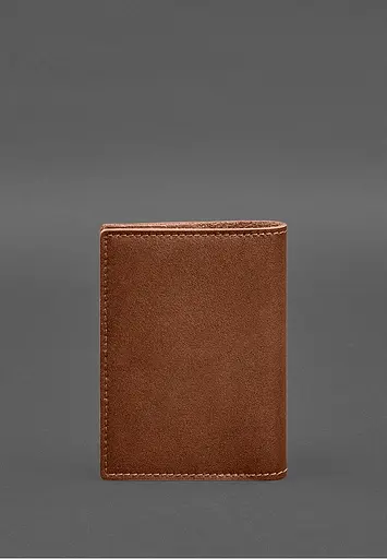 Кожаная обложка для военного билета с карманами 7.2 светло-коричневый краст - фото 8