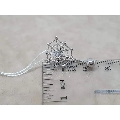 Срібна сережка для пірсингу пупка Ірій. 6008 - фото 3