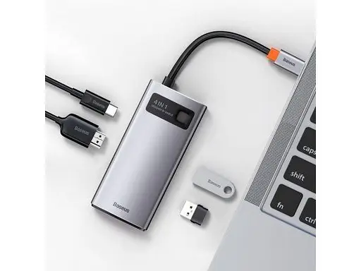 Переходник Usb-хаб Baseus Type-C Metal Gleam Series 4-in-1 CAHub-CY0G - фото 2