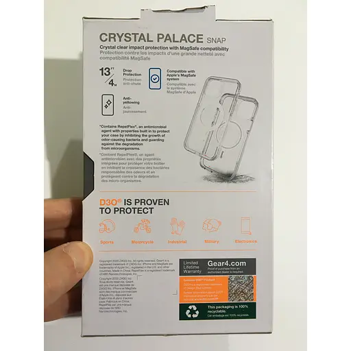 Чохол прозорий протиударний Gear4 Crystal Palace MagSafe для Apple iPhone 12 Pro (6.1") Clear - фото 7
