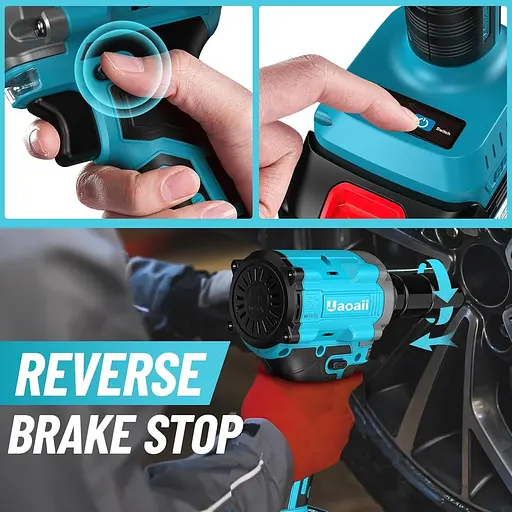 Електричний ударний гайковерт Awawei із акумулятором 650 Нм, 2 шт. 4000 мАг та пристроєм для швидкої зарядки, ударний гайковерт - фото 6