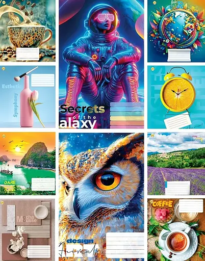 Зошити учнівські 36 аркушів лінія Тверда Мікс 36ЛВ2, 20 шт. в упаковці