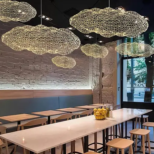 Декоративная люстра-облачка LED CLOUD в золотом корпусе 120х65 см Ст. MJ 83-1200 GD Line F - фото 3