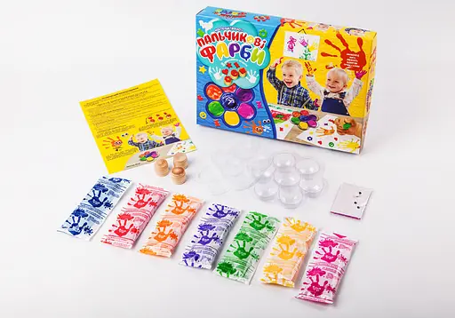 Пальчиковые краски "Моё первое творчество" 7 цветов PK-01-02 Danko Toys (4820186073225) - фото 2