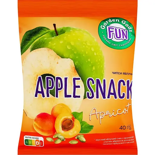 Чипси яблучні Garden Gadz FUN Apple Snack Apricot 40 г - фото 1