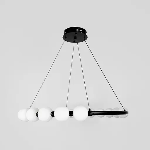 Черная люстра Nordic Pearl с плафонами жемчужинами Ø 80 см | Line F | Ст. SG33-800 BK - фото 1