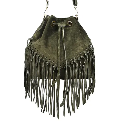 Женская замшевая сумка на плечо Firenze 25х26х13 см sum0028554 - фото 5