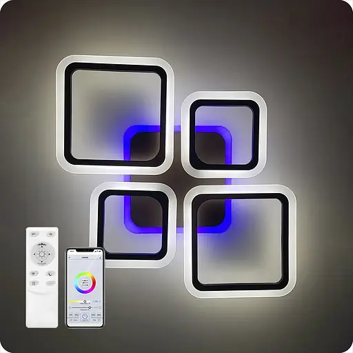 Люстра світлодіодна 517 Xlight RGB з пультом 90Вт Чорний (02033) - фото 6