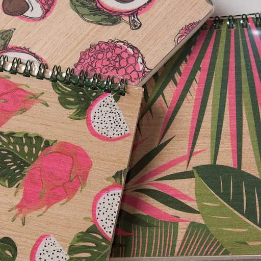 Блокнот "Личи" из модифицированной древесины 12201-KR формат А5 на пружине - фото 3