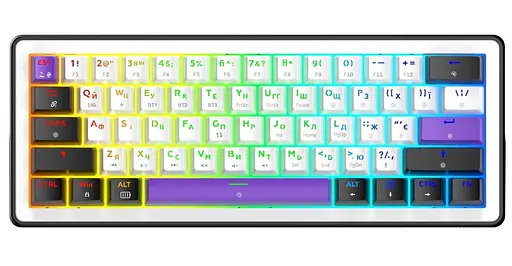 Клавіатура HATOR Hellyberry HK60 wireless White-Violet (HK60_wireless) - фото 1