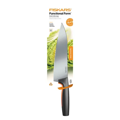 Ніж кухонний Fiskars Functional Form кухарський великий 19.9 см, нержавіюча сталь, пластик, чорний kuh0014597 - фото 4
