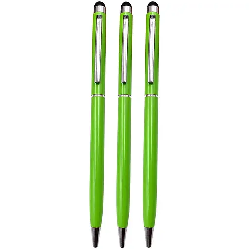 Стилус-ручка для ємнісних екранів, зелений (комплект 3 шт.)
