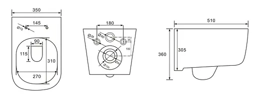 Комплект инсталляция Volle i-Frame 3в1 i9120C + унитаз Volle Hippo с сиденьем Slim slow-closing клавиша хром 13-44-202+i9120C, Белый - фото 4