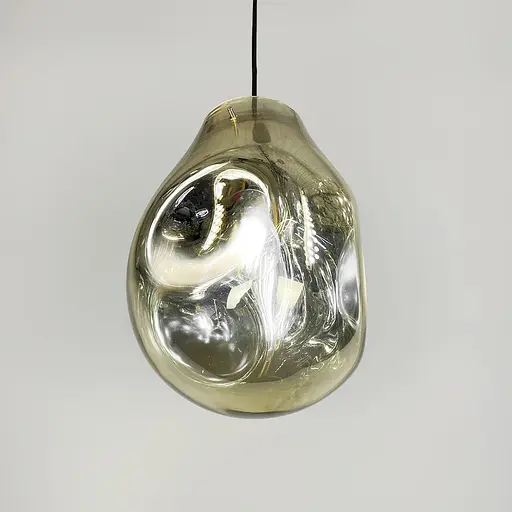 Подвес с мятым удлиненным стеклянным графитовым плафоном | Line F | Арт. 0459/1 GD - фото 4