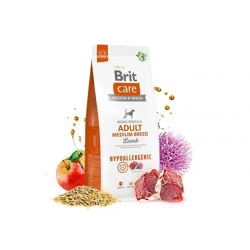 Сухой корм Brit Care Dog Hypoallergenic Adult Medium Breed для собак средних пород, гипоаллергенный с ягненком, 12 кг - фото 10