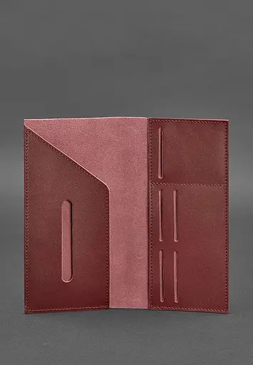 Кожаный тревел-кейс 3.1 бордовый Краст - фото 5