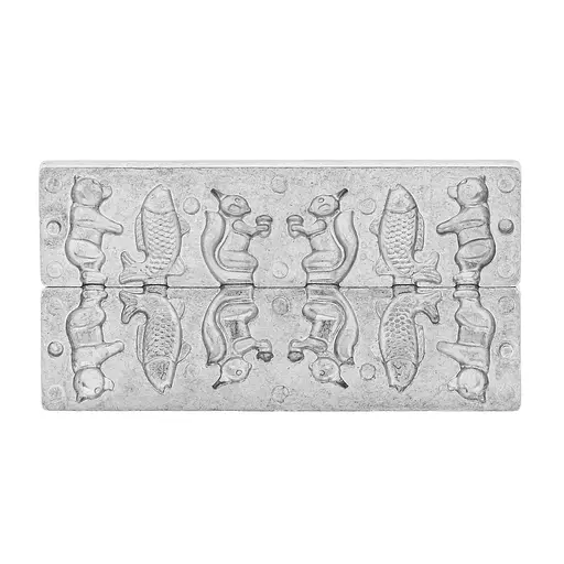 Алюминиевая форма для изготовления леденцов и конфет "Мишка, Рыбка, Белочка" на 6 конфет, ХЕАЗ Серебристый 85993 - фото 2