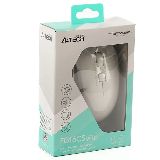 Миша A4Tech Fstyler FG16CS Air2 (White) Silent (FG16CS Air2 (White)) - фото 10