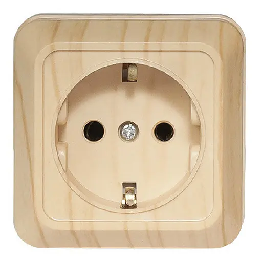 Розетка накладная Opera с заземлением сосна 2804 LUXEL - фото 1