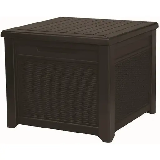 Стіл-скриня Prosperplast Cube Rattan 208 л коричневий - фото 1