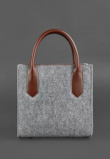 Фетрова жіноча сумка-кроссбоді Blackwood з шкіряними коричневими вставками - фото 6