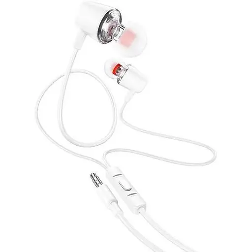 Проводные наушники Hoco M107  Discoverer universal earphones with mic, 3.5mm, 1.2m, white