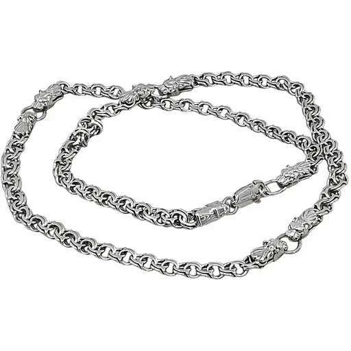 Серебряная цепочка Бисмарк со львом. 6035 60 - фото 1