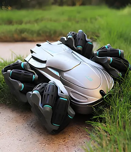 Радиоуправляемая машина Stunt Elves. Разворот на 360. Оборотень трюковый. Вездеход на пульте. Серебристый - фото 14