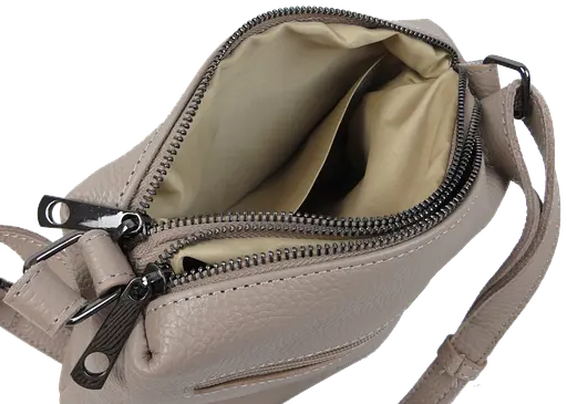 Женская кожаная сумка через плечо Borsacomoda бежевая sum0028735 - фото 10