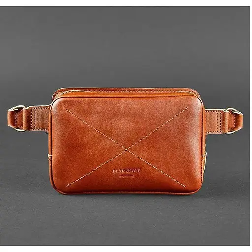 Шкіряна поясна сумка Dropbag Mini світло-коричнева - фото 1