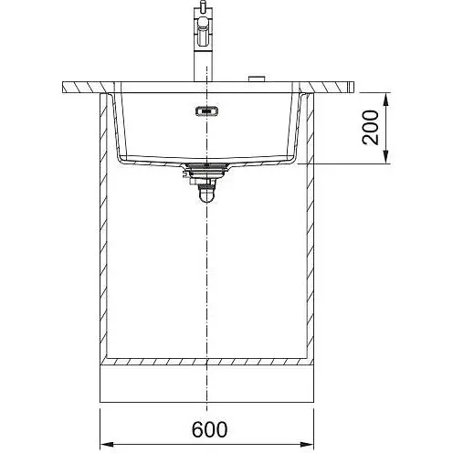 Кухонна мийка Franke Maris, фраграніт, прямокутник, без крил, 553х433х200мм, чаша - 1, під стільницю, MRG 110-52, цукру - фото 2