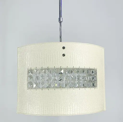 Оригінальний світильник з екошкірою та кришталевими камінчиками Line.F S 006/2 WT - фото 2