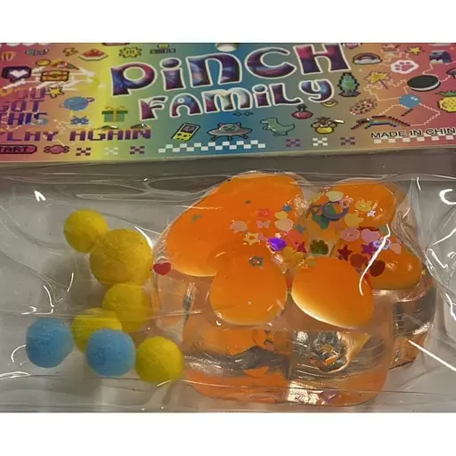 Антистрес сквіш A-Toys таба лапка котика велика 7 см оранжева - фото 1