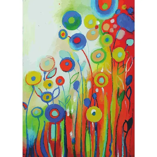 Полотно на картоне с контуром Rosa Start Мелодия цветов 25х35 мелкое зерно серый грунт хлопок