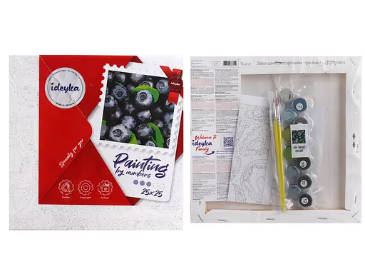 Набор для росписи по номерам Сочная голубика, 25x25 см
