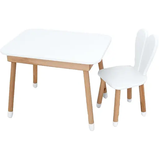 Столик со стульчиком Babmi Зайчик 04-027W-TABLE белый