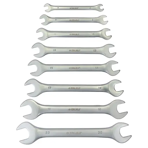 Ключі ріжкові Sigma 8 шт 6-22 мм CrV satine (6010321) - фото 1