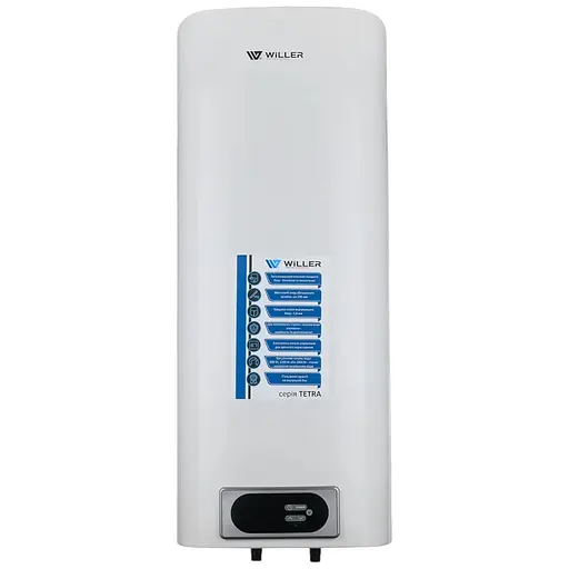 Водонагреватель Willer Tetra 2 кВт, сухой ТЭН, 50 л, прямоугольный, вертикальный, белый (EV50DRI) - фото 1