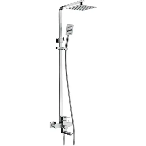 Душова система Wezer поворотний вилив - перемикач на лійку/душ, PRO16A-02, Хром - фото 1